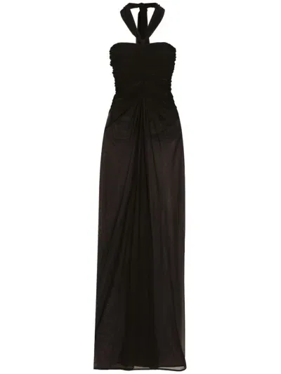 Dolce & Gabbana Organza Maxi Dress In Black