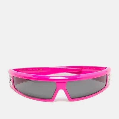 Pre-owned Dolce & Gabbana Pink/black Dg 6181 Shield Sunglasses