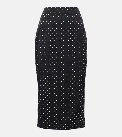 Dolce & Gabbana Polka-dot Pencil Skirt In Nero