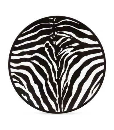 Dolce & Gabbana Porcelain Zebra Charger Plate In Black