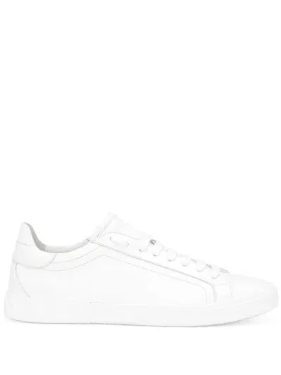 Dolce & Gabbana Black Leather Portofino Sneakers In White