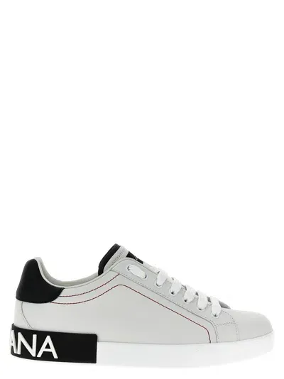 Dolce & Gabbana Portofino White Leather Sneakers Man