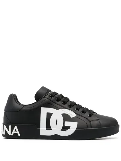 Dolce & Gabbana Portofino Sneakers In Black