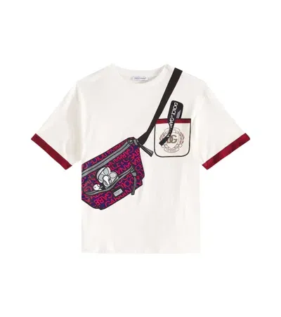 Dolce & Gabbana Kids' Printed Cotton Jersey T-shirt In White