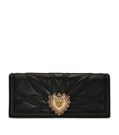 Dolce & Gabbana Quilted Nappa Leather Devotion Baguette Bag In Black