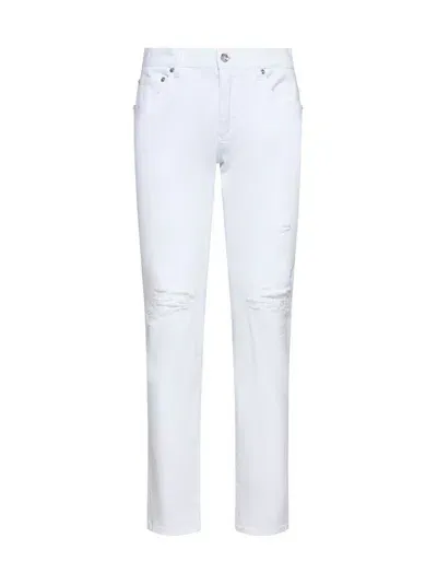 Dolce & Gabbana Ripped Skinny Jeans In White