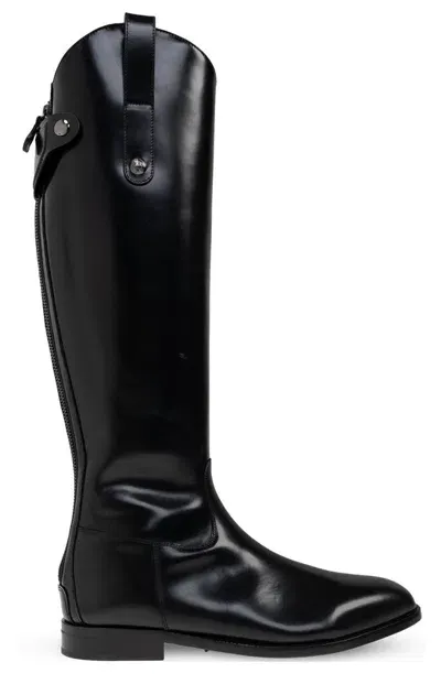 Dolce & Gabbana Leather Knee-high Boots In Nero