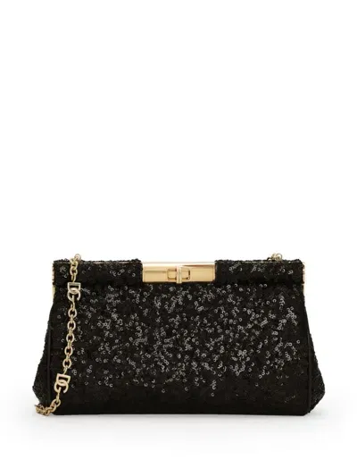 Dolce & Gabbana Sequined Clutch Bag In Schwarz