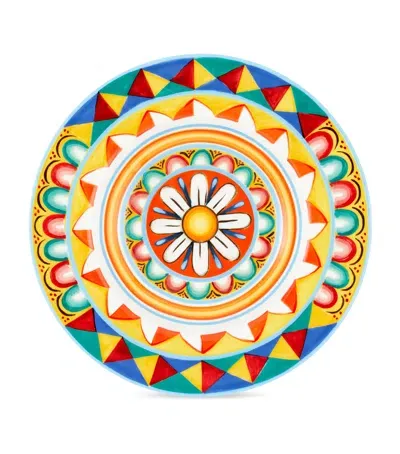 Dolce & Gabbana Set Of 2 Carretto Plates In Multi