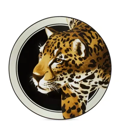 Dolce & Gabbana Set Of Two Leopardo Dessert Plates In Animal Print