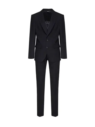 Dolce & Gabbana Sicilian Suit In Stretch Wool In Blue