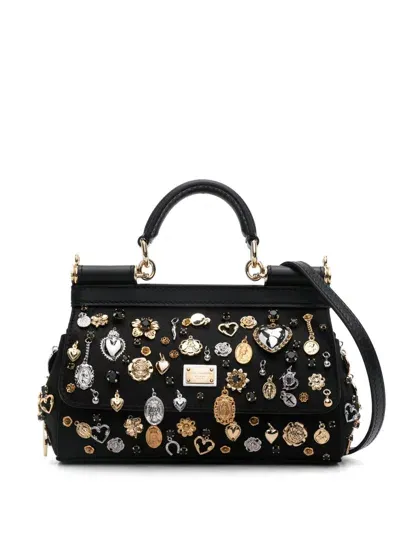 Dolce & Gabbana Small Jewel Cross Body Bag In Nero Multic