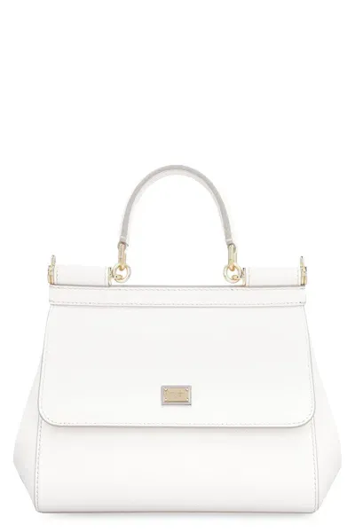 Dolce & Gabbana Sicily Leather Handbag In White