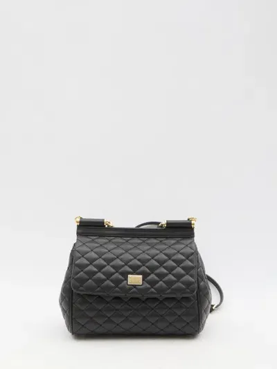 Dolce & Gabbana Sicily Medium Handbag In Black