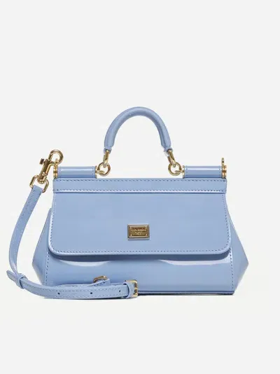 Dolce & Gabbana Sicily Elongated Small Handbag In Sugar Paper Blue