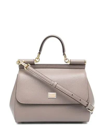 Dolce & Gabbana Sicily Medium Tote In Grey