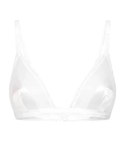 Dolce & Gabbana Lace-trimmed Triangle Bra In White