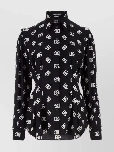 Dolce & Gabbana Logo-print Long-sleeve Shirt In Multicolor