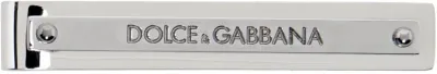 Dolce & Gabbana Silver Logo-engraved Tie Bar In Argento/palladio