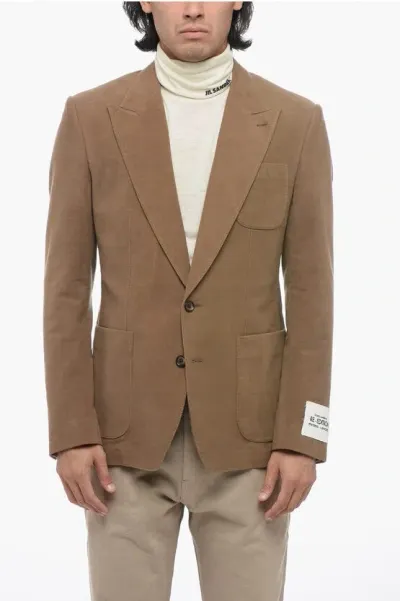 Dolce & Gabbana Moleskin Jacket In Brown