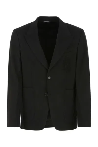 Dolce & Gabbana Black Stretch Viscose Blend Blazer