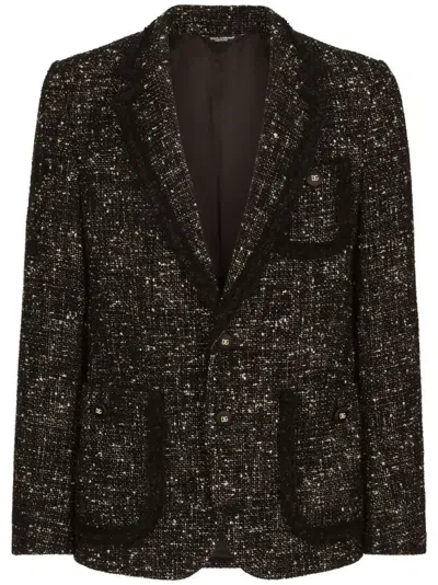 Dolce & Gabbana Single-breasted Wool Blazer In Multicolor