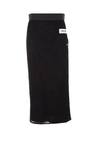 Dolce & Gabbana X Kim Kardashian Lace High-rise Midi Skirt In Black