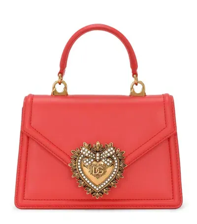 Dolce & Gabbana Small Devotion Top-handle Bag In Orange