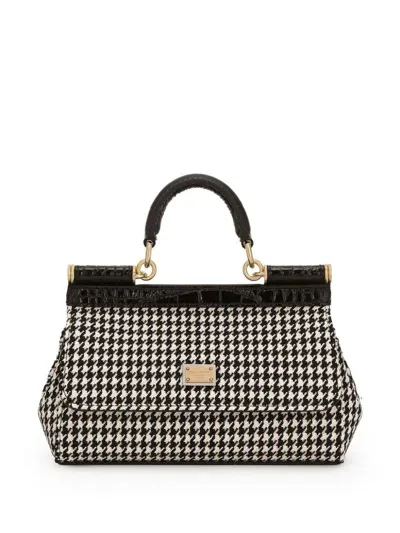 Dolce & Gabbana Houndstooth Tote Bag In Hw5fg