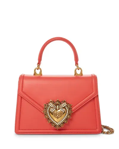 Dolce & Gabbana Small Devotion Top-handle Bag In Coral