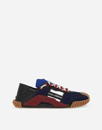 Dolce & Gabbana Sneaker Ns1 In Mix Materiali In Blu/rosso