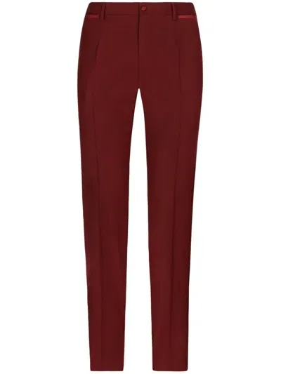 Dolce & Gabbana Mid-rise Tailored Trousers In Red