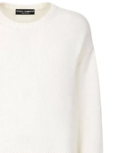 Dolce & Gabbana Sweaters In Bianco Naturale