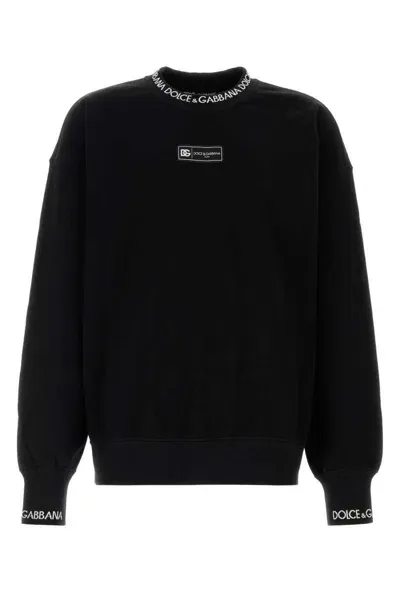 Dolce & Gabbana Black Cotton Blend Sweatshirt