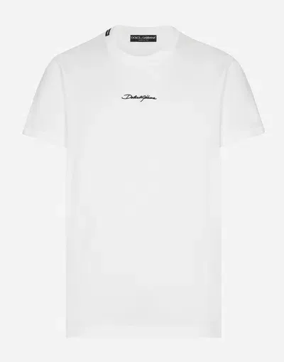 Dolce & Gabbana Cotton T-shirt With Logo In ホワイト