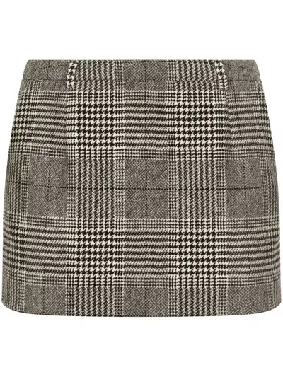 Dolce & Gabbana Tartan Check Skirt In Black