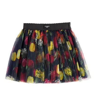 Dolce & Gabbana Kids' Tulle Skirt In Blue