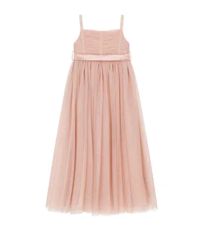 Dolce & Gabbana Kids' Tulle Sleeveless Dress In Pink