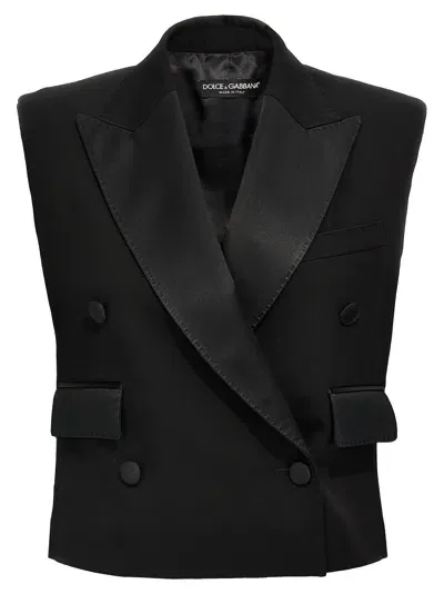 Dolce & Gabbana Tuxedo Gilet In Black