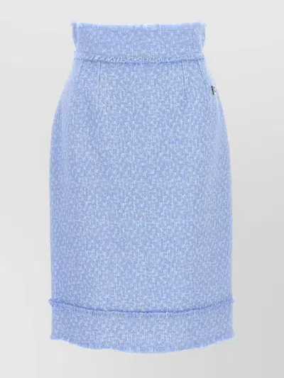 Dolce & Gabbana Tweed High-waisted Knee-length Skirt In Violett