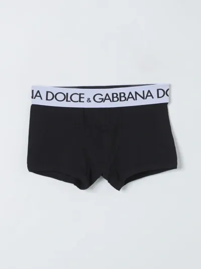 Dolce & Gabbana Cotton Blend Logo Waistband Boxer Briefs In Black