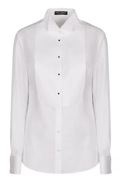 Dolce & Gabbana Cotton Poplin Shirt In White