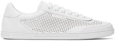 Dolce & Gabbana White Saint Tropez Calfskin Sneakers In 89642 Bianco/bianco