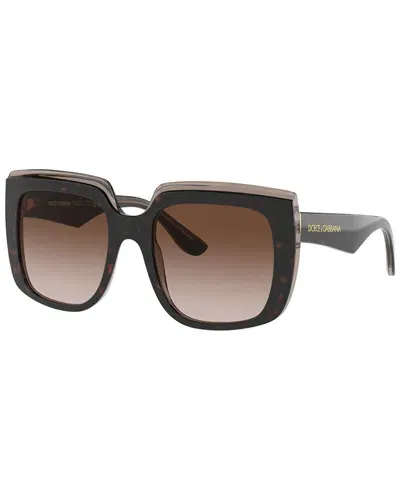 Dolce & Gabbana Square Sunglasses, 54mm In Brown/brown Gradient