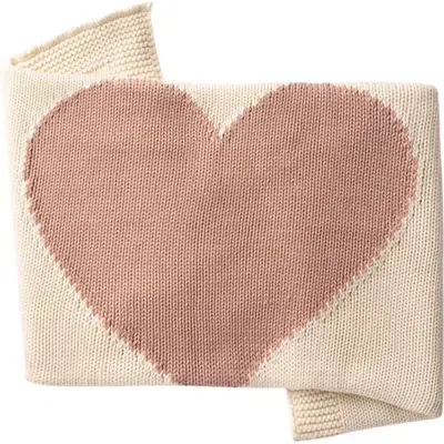 Domani Home Kids'  Heart Knit Baby Blanket In Pink