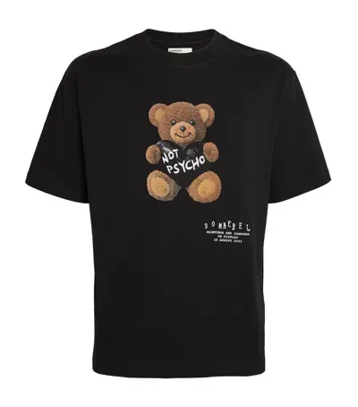 Domrebel Cotton Psycho Bear T-shirt In Black