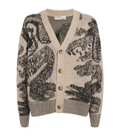 Domrebel Hao Jacquard Cardigan In Beige