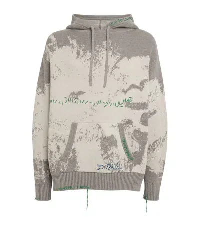 Domrebel Jacquard Splash Hoodie In Grey