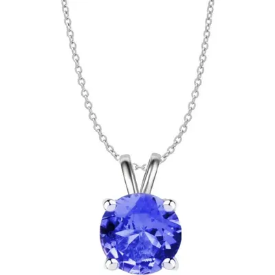 Donatello Gian Sterling Silver Created Tanzanite Necklace In Blue