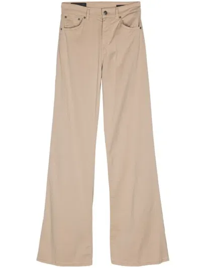 Dondup Amber Wide-leg Trousers In Neutrals